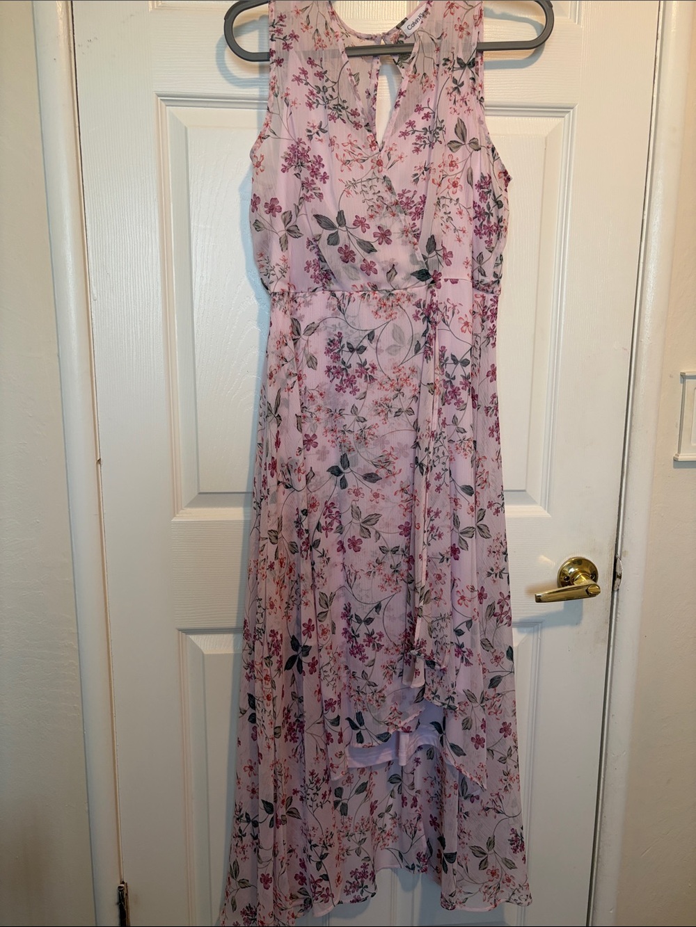 Calvin Klein Blush Pink Floral Maxi Dress